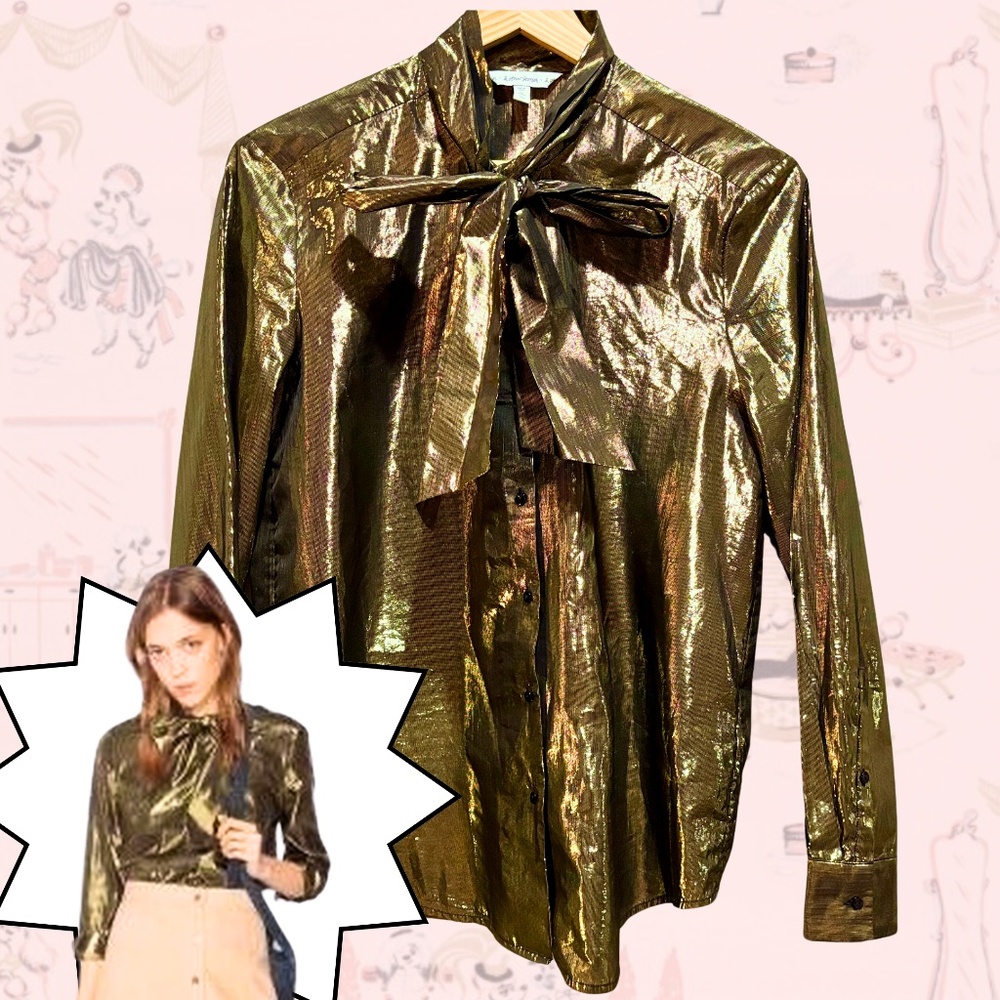 & Other Stories Gold Tied Blouse